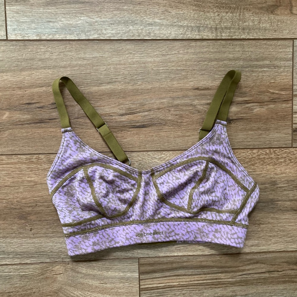 Icebreaker Women's Lavender and Olive Bralette